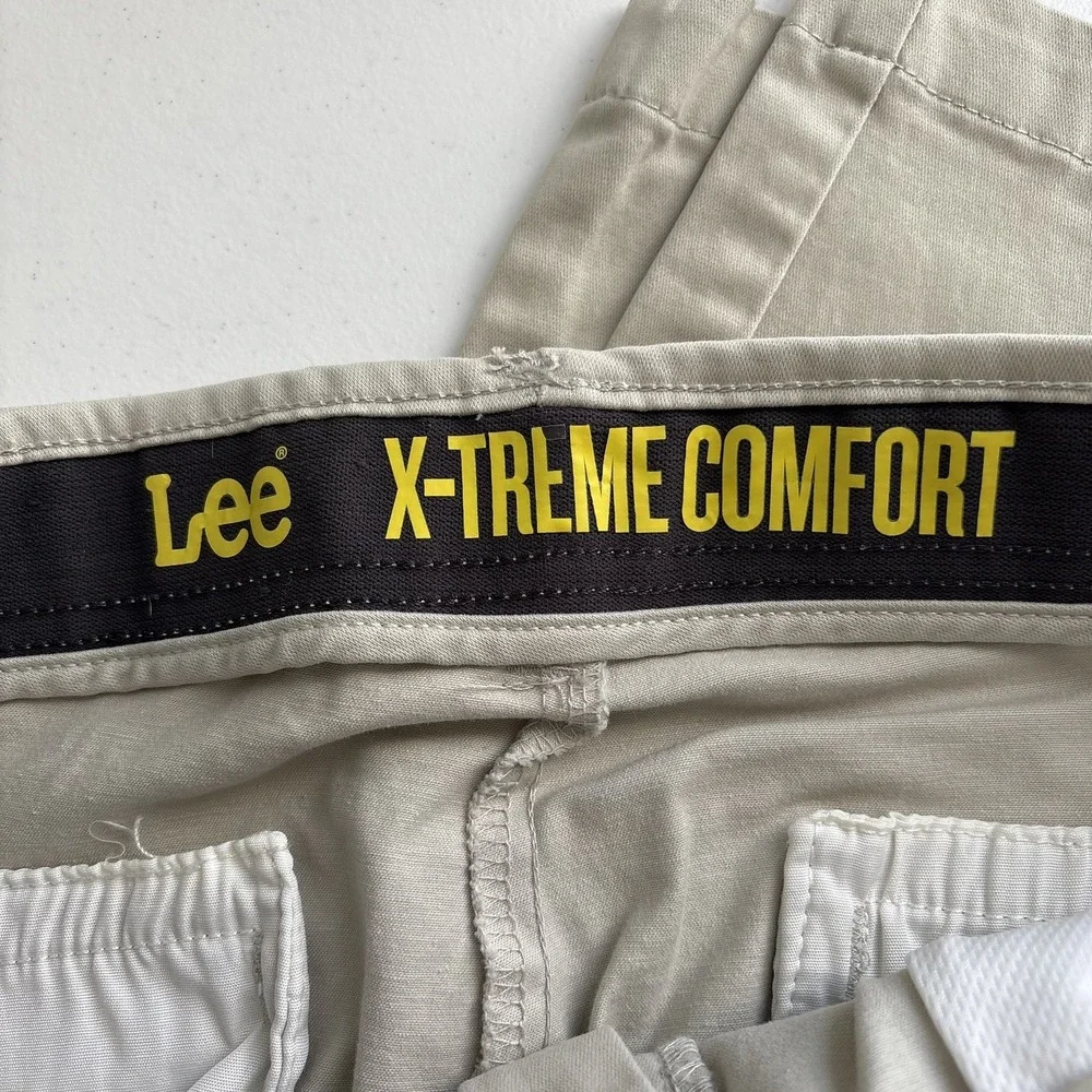 Lee Mens X-treme Comfort Chino Pants Size 34x32 Beige Cotton Blend Stretch - Picture 7 of 14